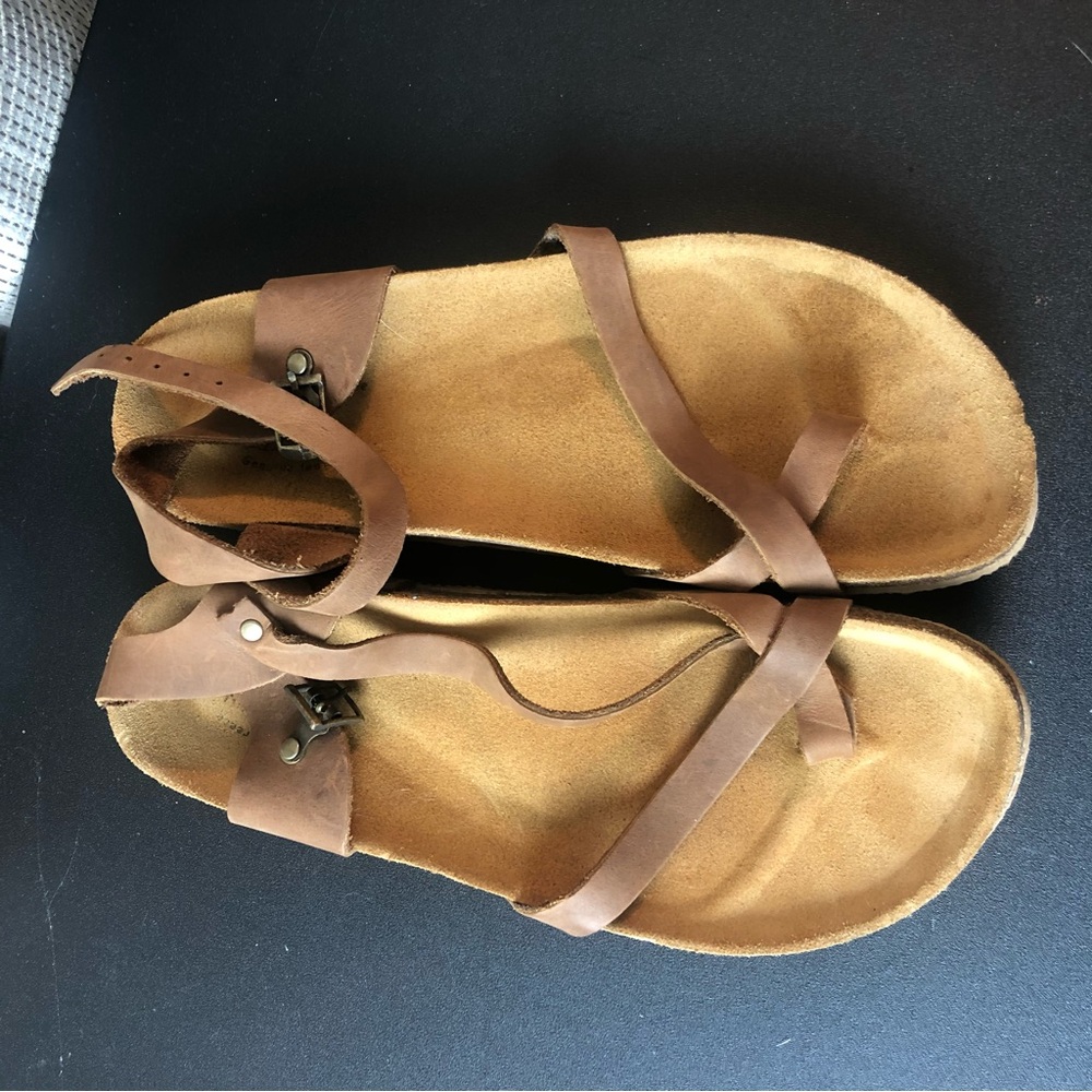 Brown Leather Sandals, Custom Made in Greece